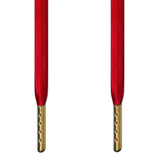 Cadarços chatos de couro vermelho