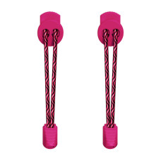 Cadarços elásticos pretos e rosa-choque