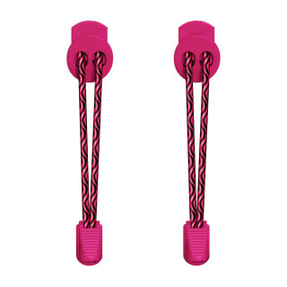 Cadarços elásticos pretos e rosa-choque