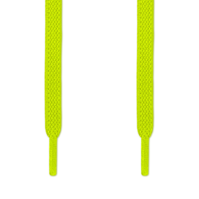 Cadarços elásticos chatos amarelo neon (estica e puxa)