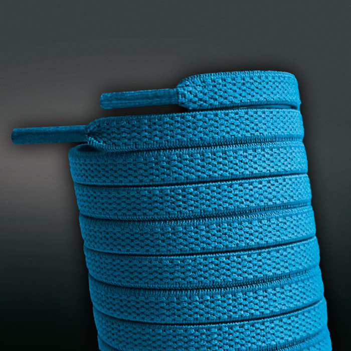 Cadarços elásticos azul-turquesa (estica e puxa)