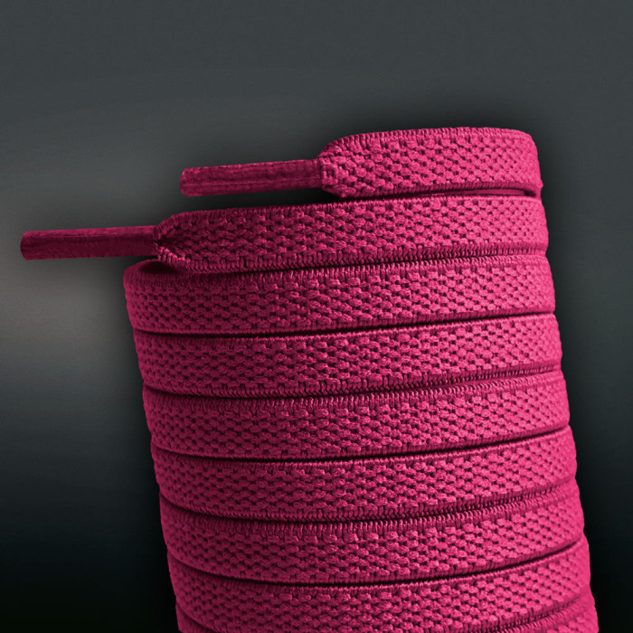 Cadarços chatos elásticos rosa-choque (estica e puxa)