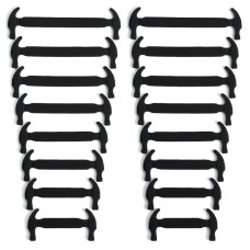 Cadarços elásticos pretos de silicone