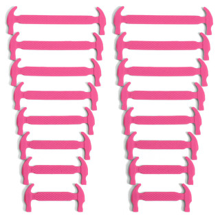 Cadarços elásticos rosa-choque de silicone